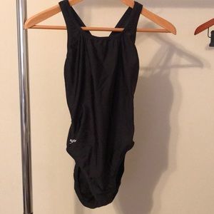Black Speedo swimsuit, women’s